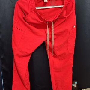 FIGS Pop red yola skinny pants